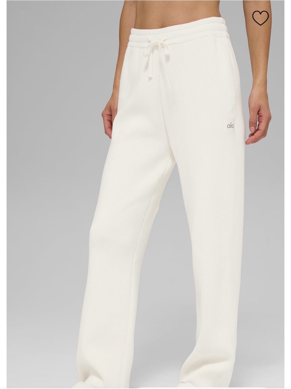 ALO Yoga Ivory Scholar straight leg sweatpants. - Picture 4 of 10